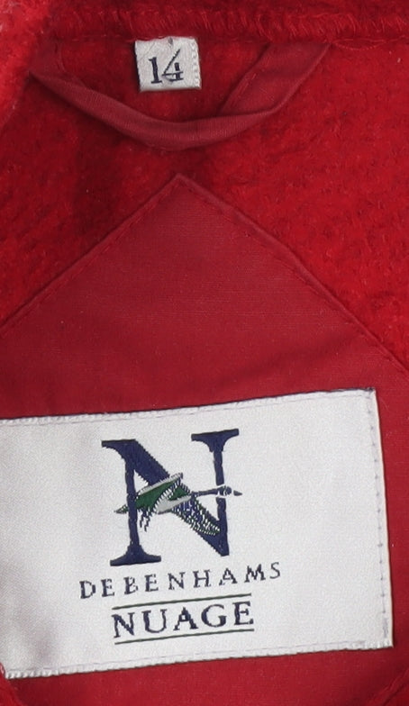 Debenhams Women Red Check Fleece Full Zip Jacket Size 14