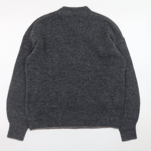Marks and Spencer Women Grey Star Knit Crew Neck Jumper M