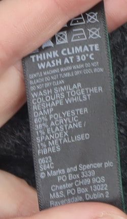 Marks and Spencer Women Grey Star Knit Crew Neck Jumper M