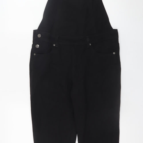 Boohoo Blue Women's Black Denim Dungarees UK 10 Adjustable Strap