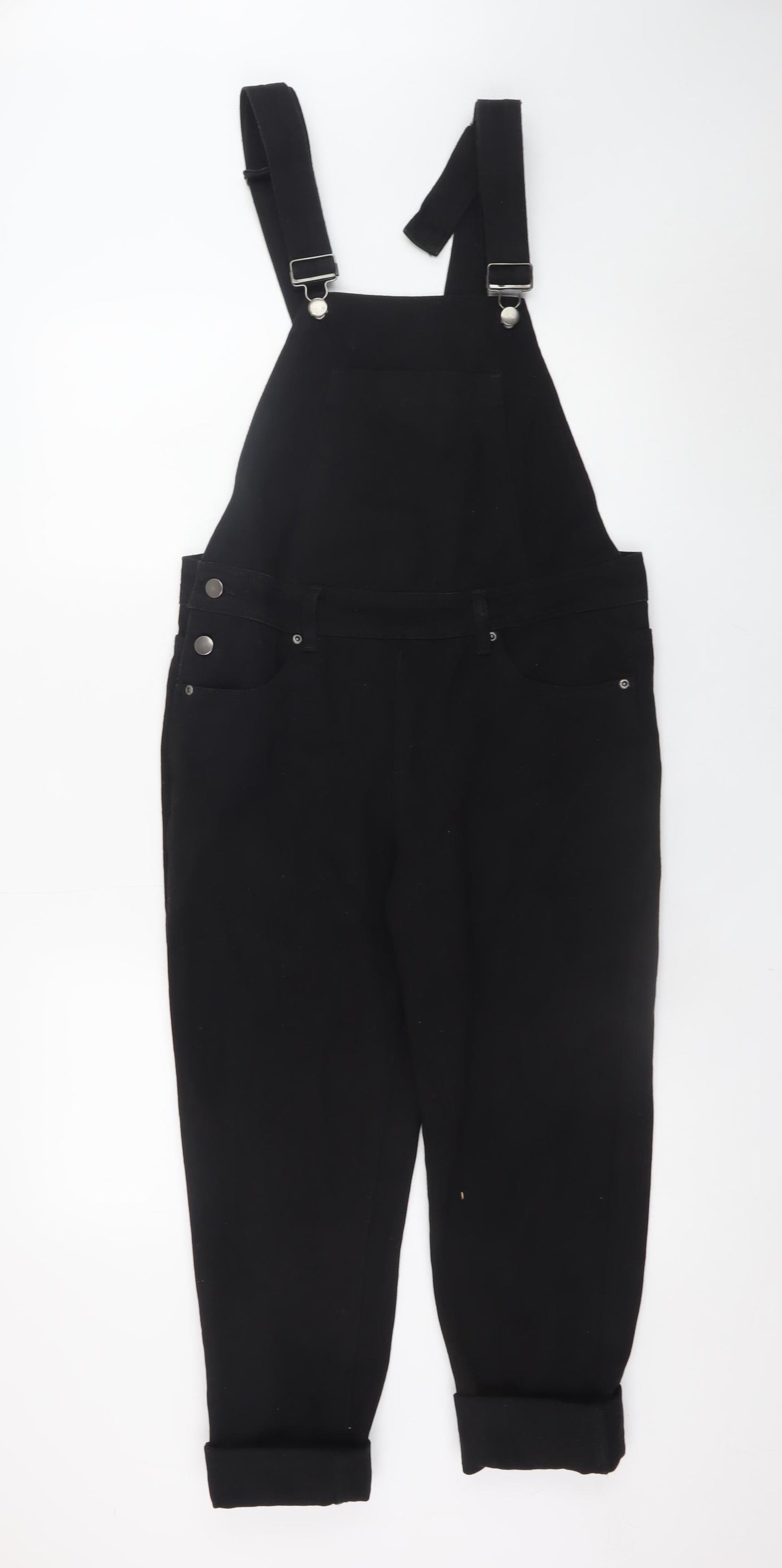 Boohoo Blue Women's Black Denim Dungarees UK 10 Adjustable Strap