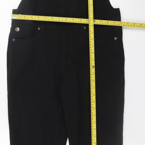 Boohoo Blue Women's Black Denim Dungarees UK 10 Adjustable Strap