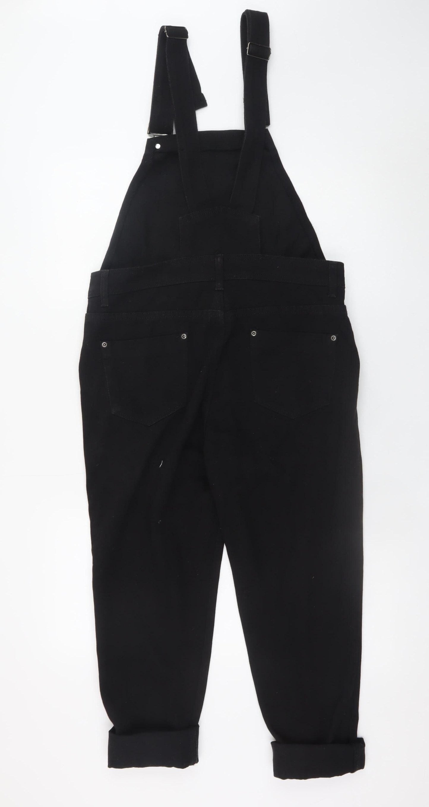 Boohoo Blue Women's Black Denim Dungarees UK 10 Adjustable Strap