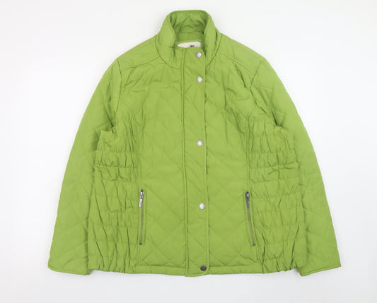 Marks and Spencer Womens Green Quilted Mid-Length Jacket Size 18