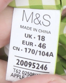 Marks and Spencer Womens Green Quilted Mid-Length Jacket Size 18