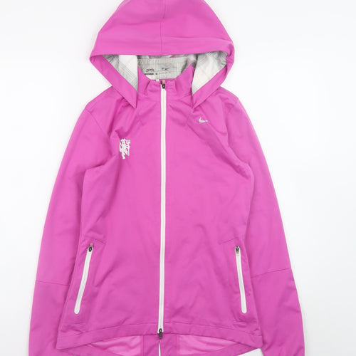Nike Women's Pink XS Full Zip Hooded Lightweight Windbreaker Jacket