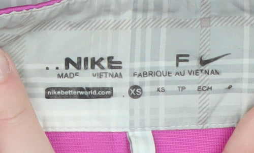 Nike Women's Pink XS Full Zip Hooded Lightweight Windbreaker Jacket