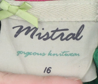 Mistral Women’s Green Lambswool Henley Jumper Size 16