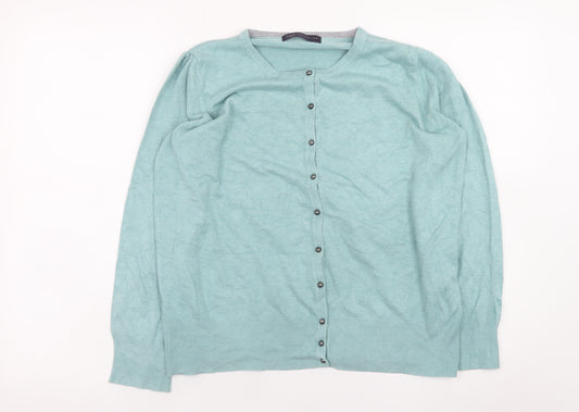 Marks and Spencer Women Green Cardigan UK 16 Lightweight Knit
