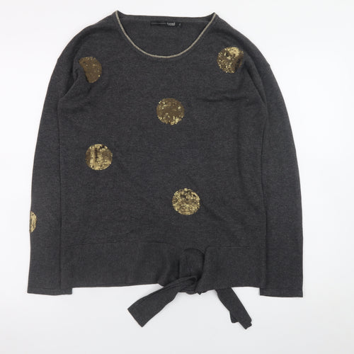 Trend by Captain Tortue Women's Grey Sequin Spot Jumper Size 12