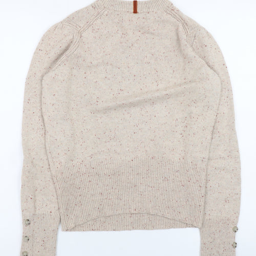Marks and Spencer Womens Beige Wool Blend Crew Neck Jumper Size 8