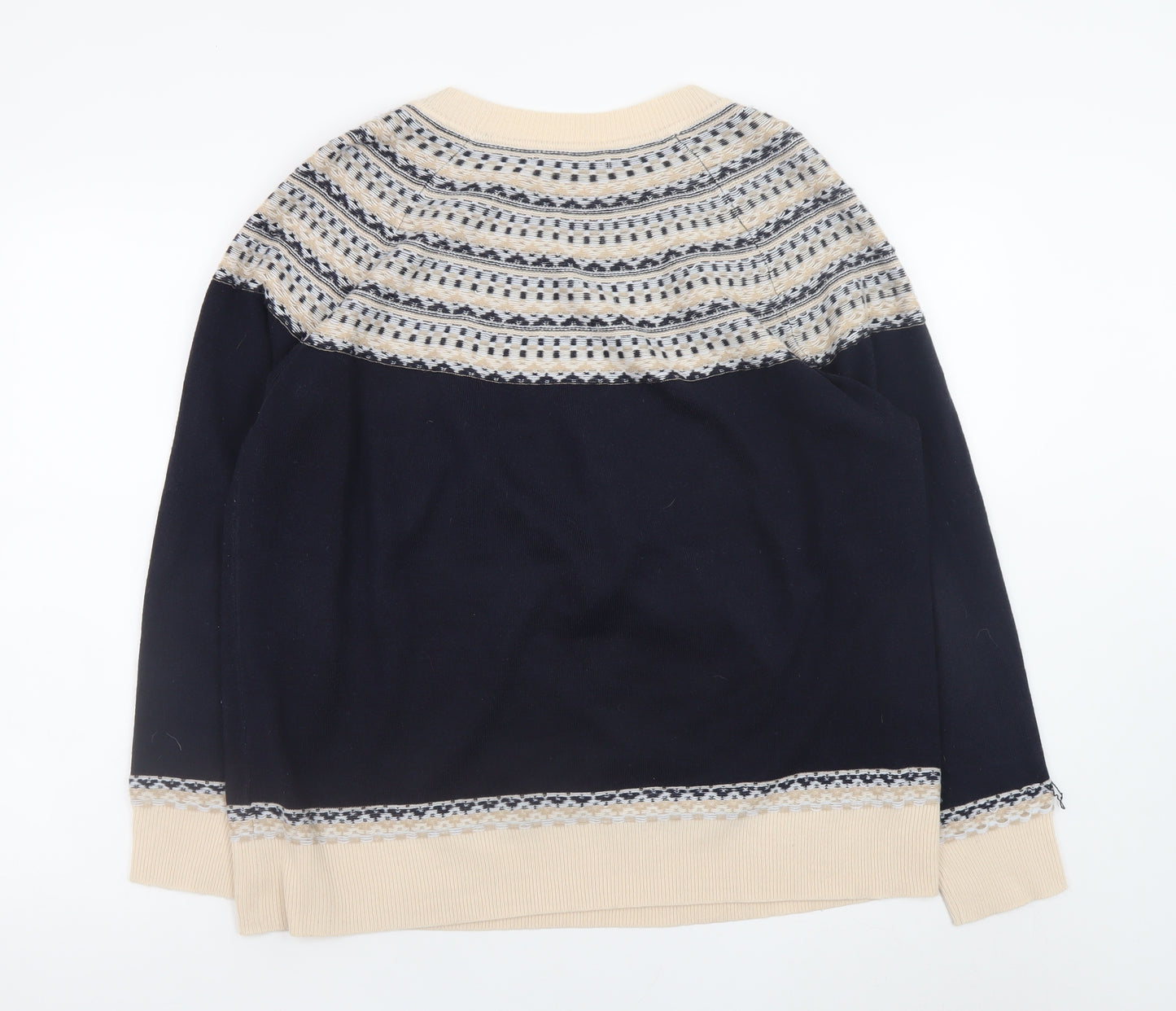 Next Women Beige Fair Isle Acrylic Pullover Jumper L 16