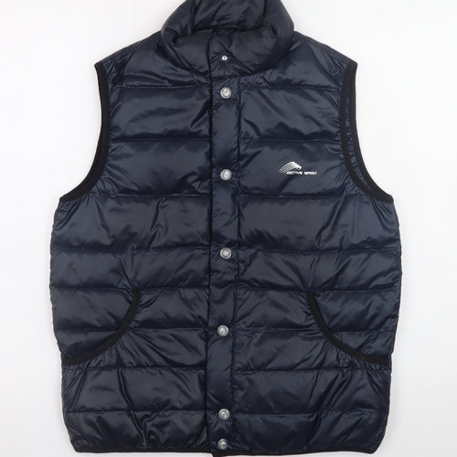 Active Spirit Men's Blue Puffer Waistcoat M Insulated Outdoor Vest