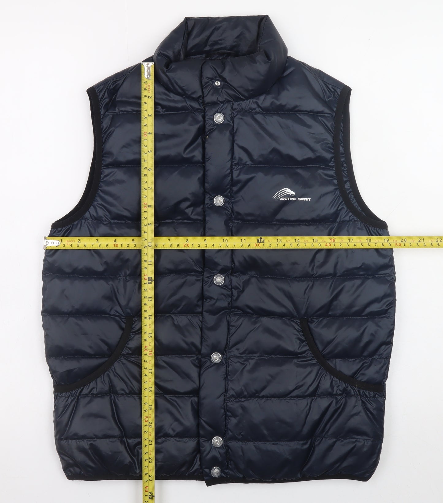 Active Spirit Men's Blue Puffer Waistcoat M Insulated Outdoor Vest