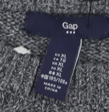 Gap Men's Grey Cable-Knit Cotton Crew Neck Jumper XL