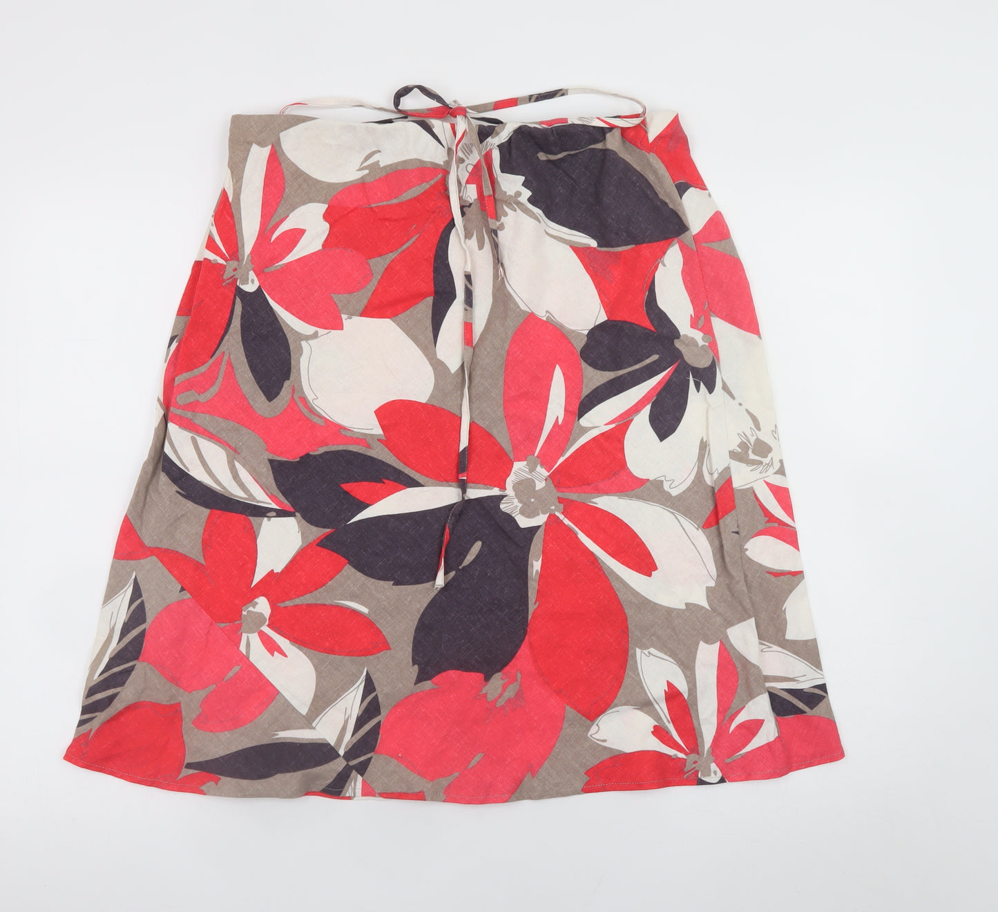 Marks and Spencer Women’s Multicoloured Floral Linen A-Line Skirt Size 14