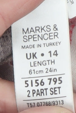 Marks and Spencer Women’s Multicoloured Floral Linen A-Line Skirt Size 14
