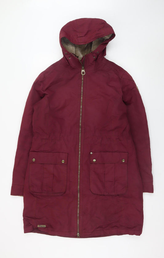 Regatta Women's Red Hooded Parka Coat Size 10 Water Resistant