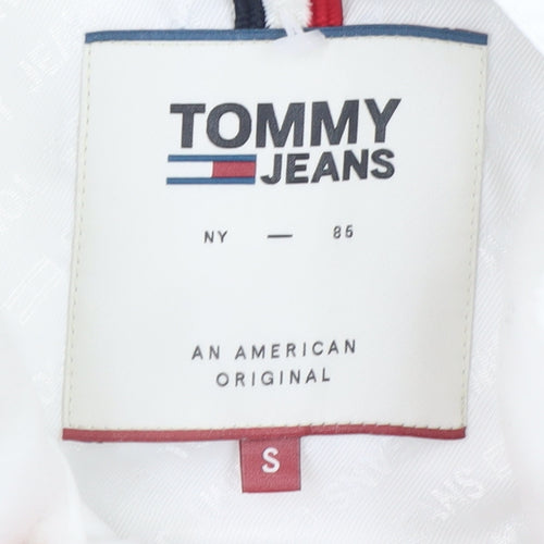 Tommy Jeans Womens White Hooded Puffer Jacket Size S Regular Fit