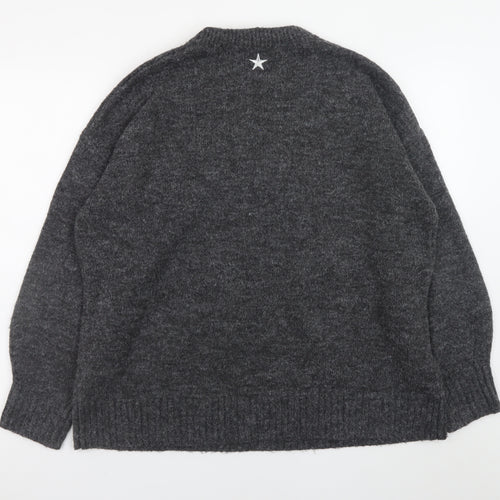 Next Women’s Grey Star Embellished Pullover Jumper Size L