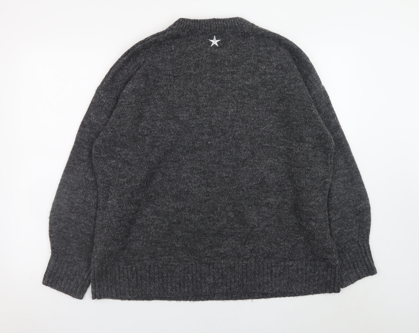 Next Women’s Grey Star Embellished Pullover Jumper Size L
