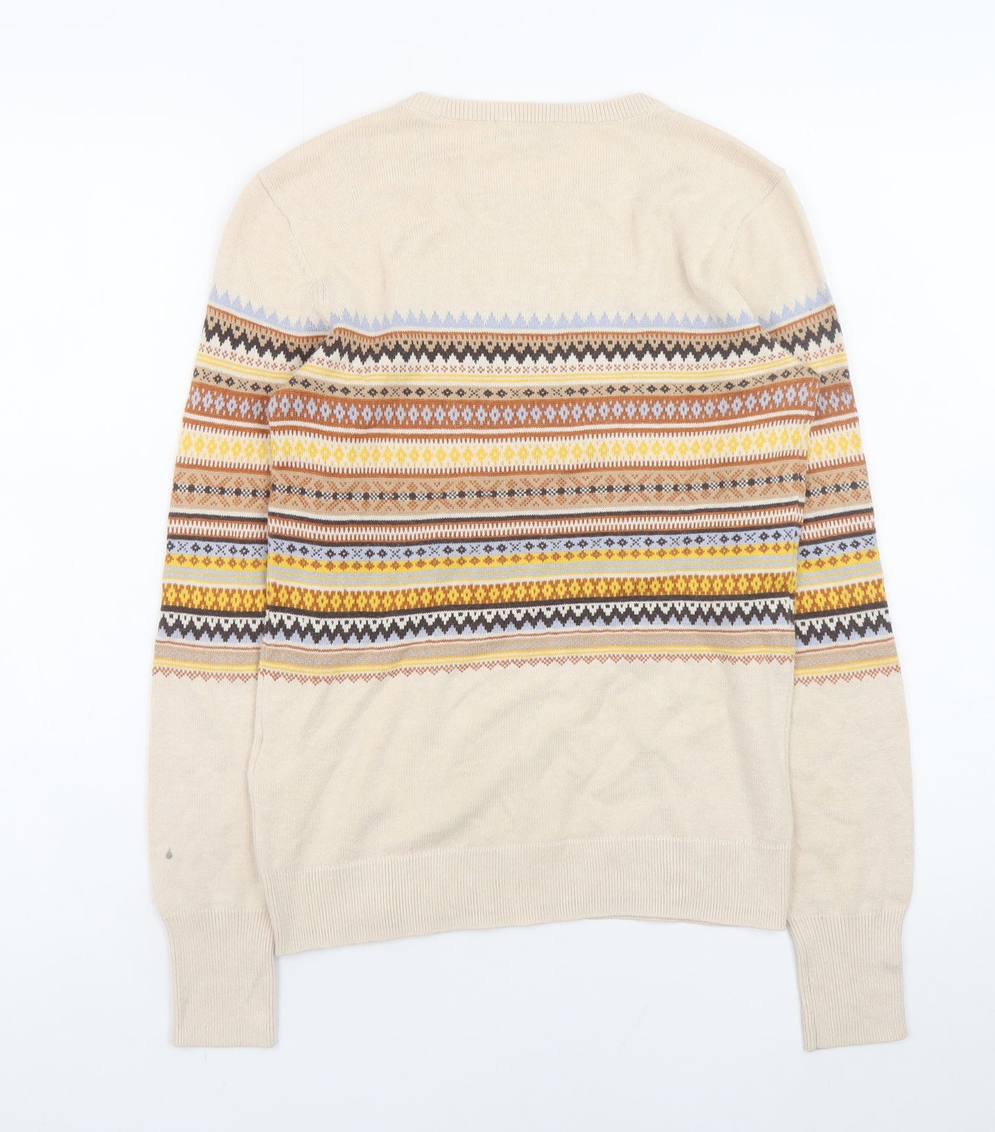 Warehouse Women’s Beige Fair Isle Knit Jumper Size 8