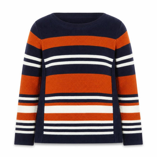 Front view of Isle Women’s Multicoloured Striped Knit Jumper, size S, 10-12