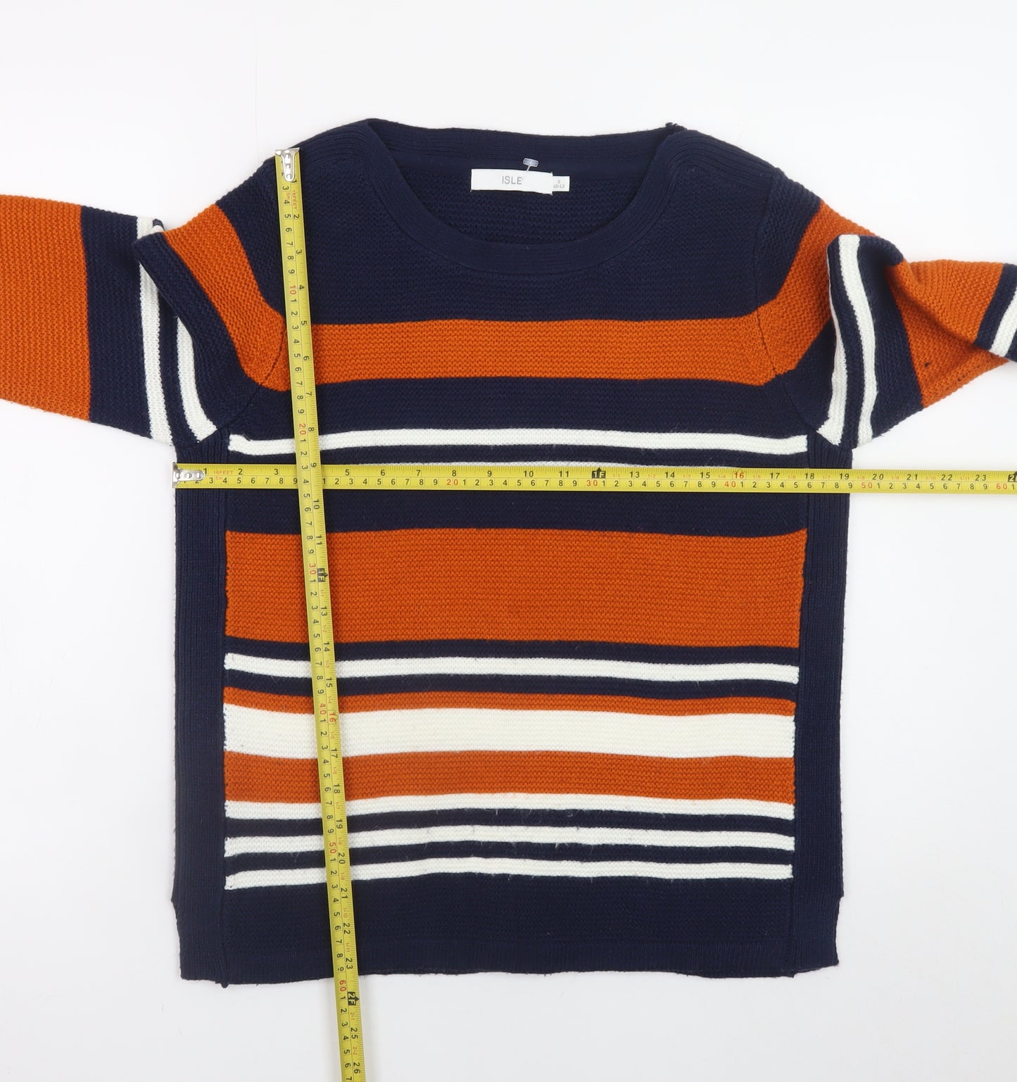 Isle Women’s Multicoloured Striped Knit Jumper Size S 10-12