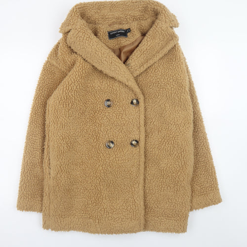 Covent Garden Womens Beige Size 10 Lined Teddy Pea Coat