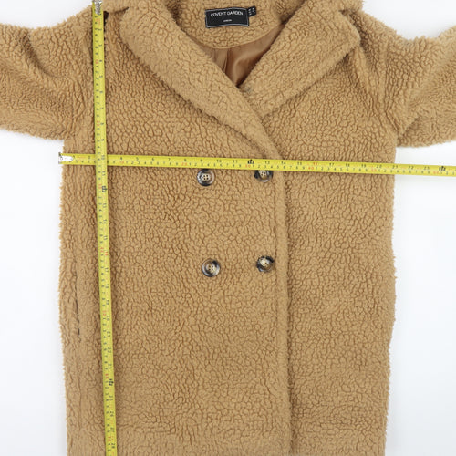 Covent Garden Womens Beige Size 10 Lined Teddy Pea Coat