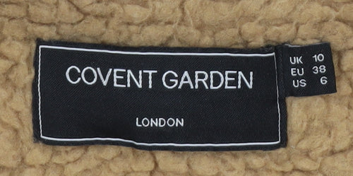 Covent Garden Womens Beige Size 10 Lined Teddy Pea Coat