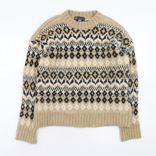 Marks and Spencer Women’s Beige Fair Isle Knit Jumper XS