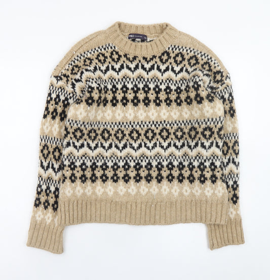 Marks and Spencer Women’s Beige Fair Isle Knit Jumper XS