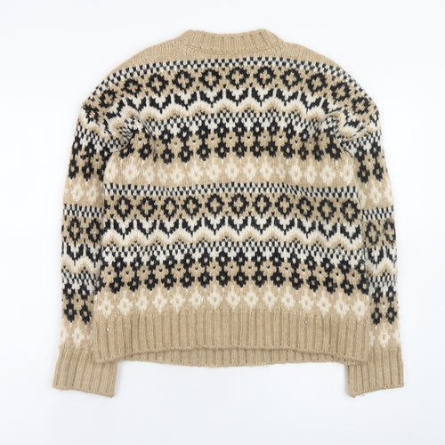 Marks and Spencer Women’s Beige Fair Isle Knit Jumper XS