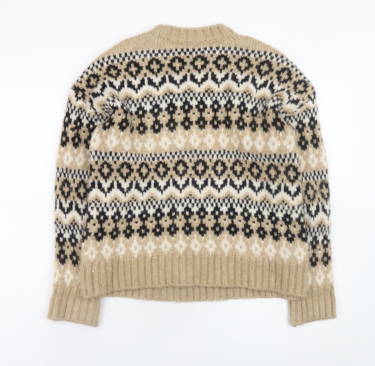 Marks and Spencer Women’s Beige Fair Isle Knit Jumper XS
