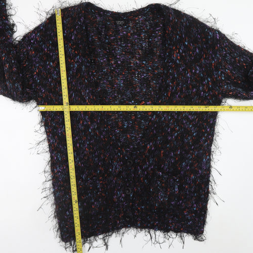 Topshop Women’s Multicoloured Mohair Blend Chunky Knit Cardigan Size 12