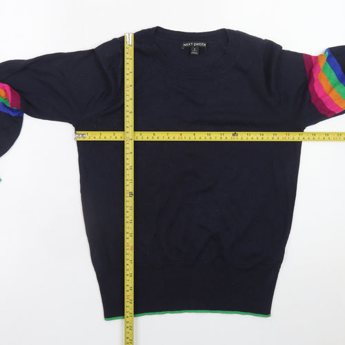 Next Petite Women's Blue Rainbow Stripe Knit Jumper Size S