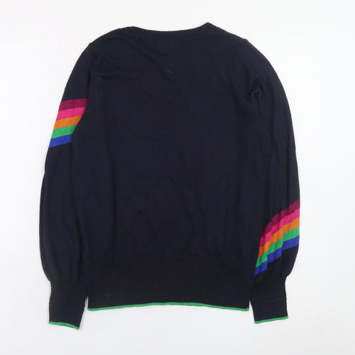 Next Petite Women's Blue Rainbow Stripe Knit Jumper Size S