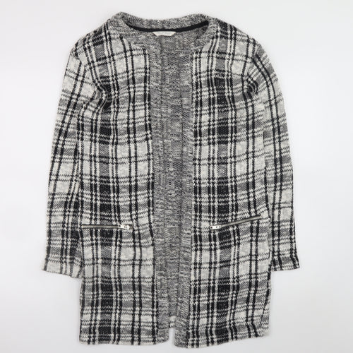 Miss Selfridge Women’s Black Check Knit Coatigan Size 10