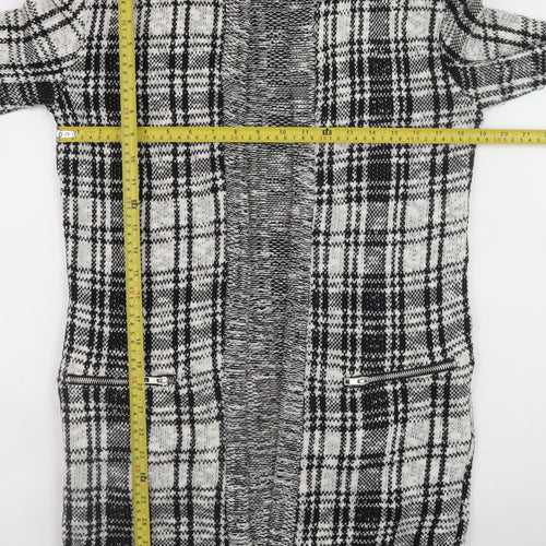 Miss Selfridge Women’s Black Check Knit Coatigan Size 10