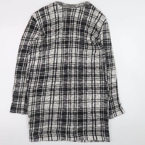 Miss Selfridge Women’s Black Check Knit Coatigan Size 10