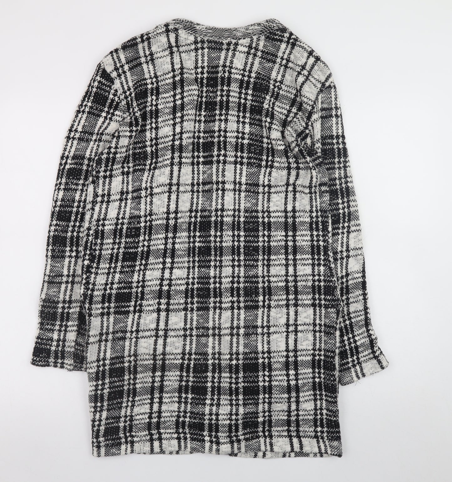 Miss Selfridge Women’s Black Check Knit Coatigan Size 10