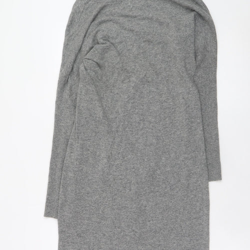 Monsoon Women Grey Small V-Neck Long Sleeve Jumper Dress
