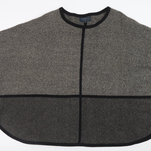 Viyella Petites Grey Merino Wool Cape Women’s M/L Relaxed Knit Jumper