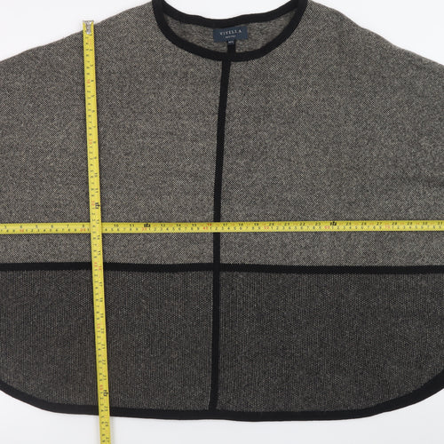 Viyella Petites Grey Merino Wool Cape Women’s M/L Relaxed Knit Jumper