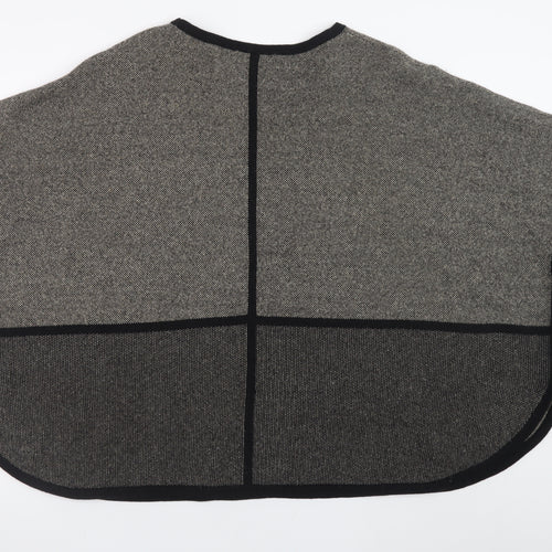 Viyella Petites Grey Merino Wool Cape Women’s M/L Relaxed Knit Jumper