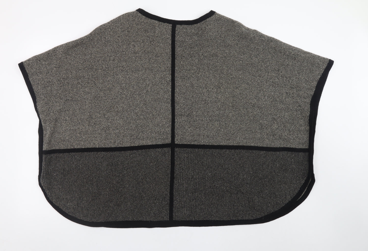Viyella Petites Grey Merino Wool Cape Women’s M/L Relaxed Knit Jumper