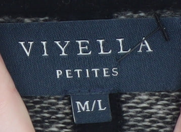 Viyella Petites Grey Merino Wool Cape Women’s M/L Relaxed Knit Jumper