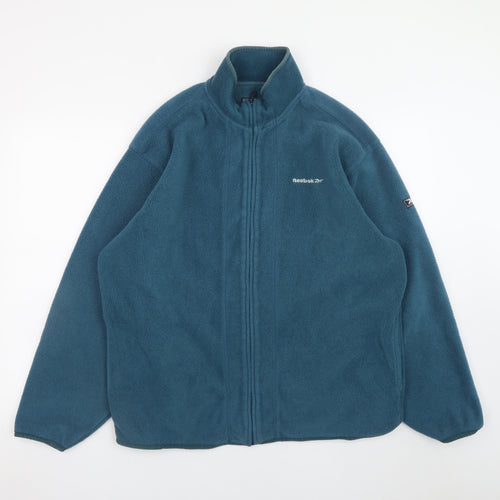 Reebok Men's Blue Fleece Full Zip Regular Fit Jacket Size M