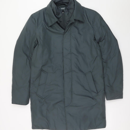 Marks and Spencer Men's Green S Regular Stormwear Rain Coat